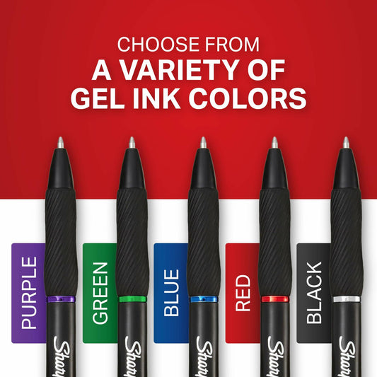 Sharpie S-Gel Pens Medium Point 0.7mm Black Ink 4 Count