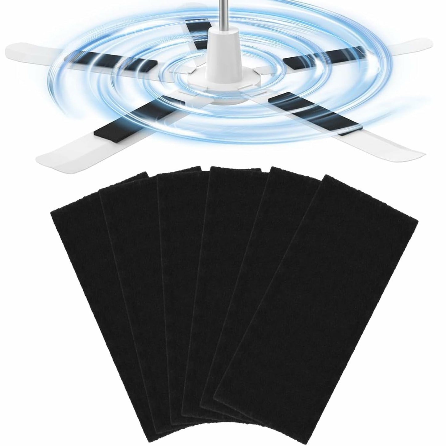 Beepow Ceiling Fan Air Filter Activated Coconut Shell Carbon 6 Pack