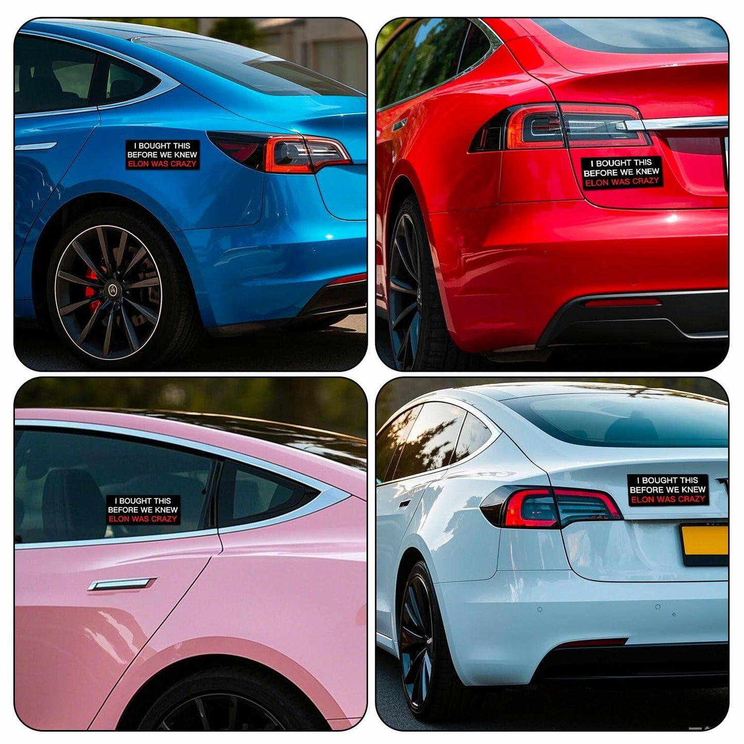 Funny Car Bumper Sticker 7.5x3 in Black 2 Pack – Humor Auto Decal Set