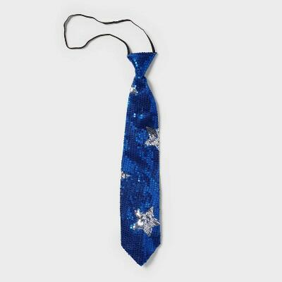 Sun Squad Adult Light Up Sequin Tie Blue July4th Costume Size One Size