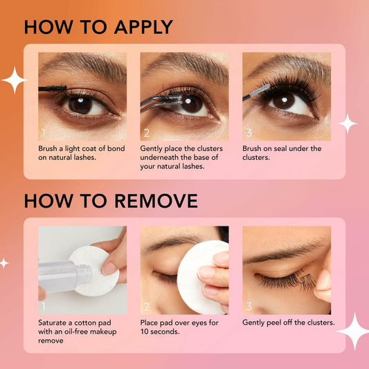 BeBlinky Lash Extension Kit 08, 9-16mm, Narrow Band, 120 Clusters Voluminous