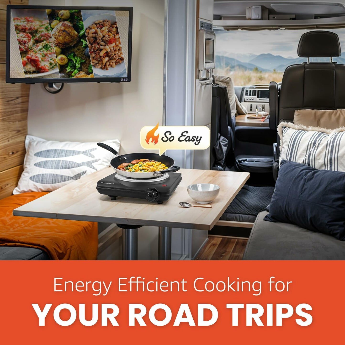 Elite Gourmet ESB100B Electric Hot Plate Single Burner Black Stainless Steel