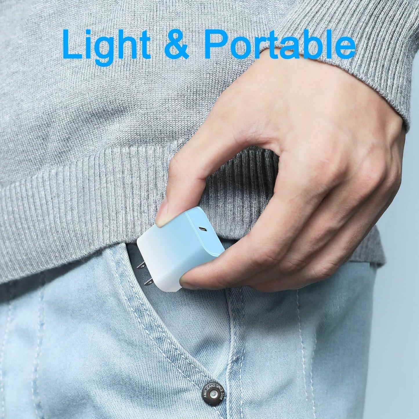 iGENJUN 2Pack USB C Charger Block 20W Fast Charging Type C Wall Charger Gradient