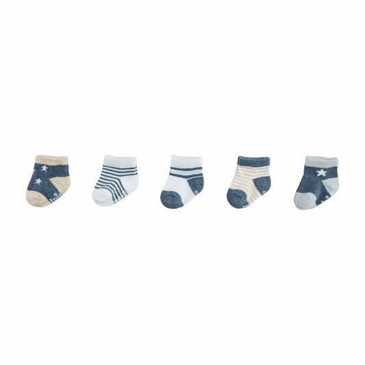 Mud Pie Children's Navy Star Sock Set; 0-6M