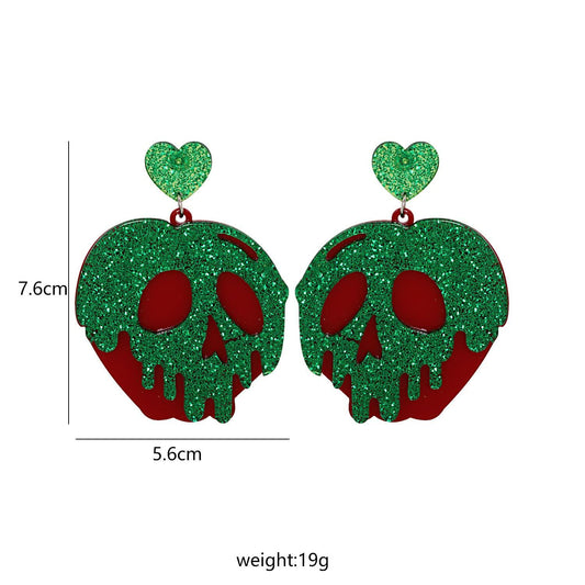3 Pairs Halloween Horror Skull Earrings acrylic Gothic Skull Pumpkin Earring For