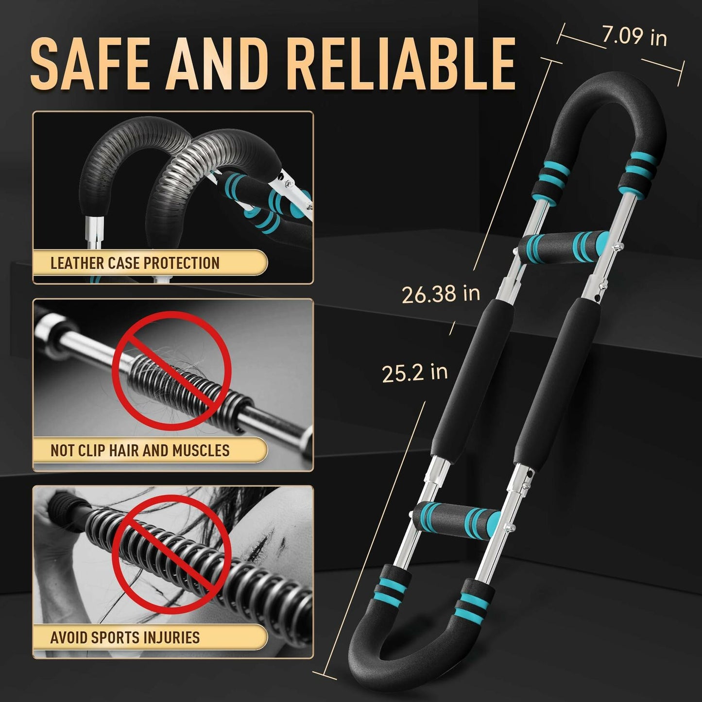 Cotftr Twister Arm Trainer Adjustable Chest Workout Equipment Blue 20-60lb