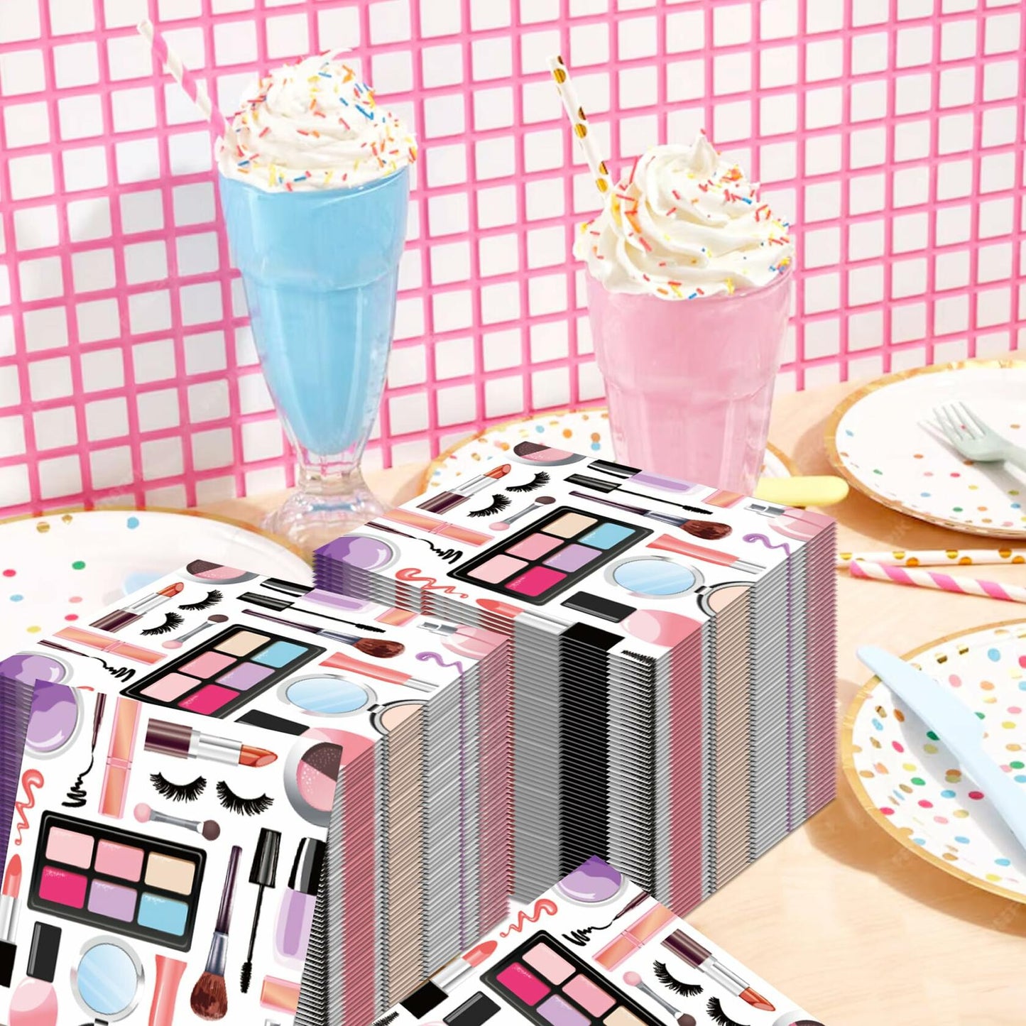 OXYLIPO 120Pcs Disposable Makeup Paper Napkins 6.5x6.5 Inch Multicolor