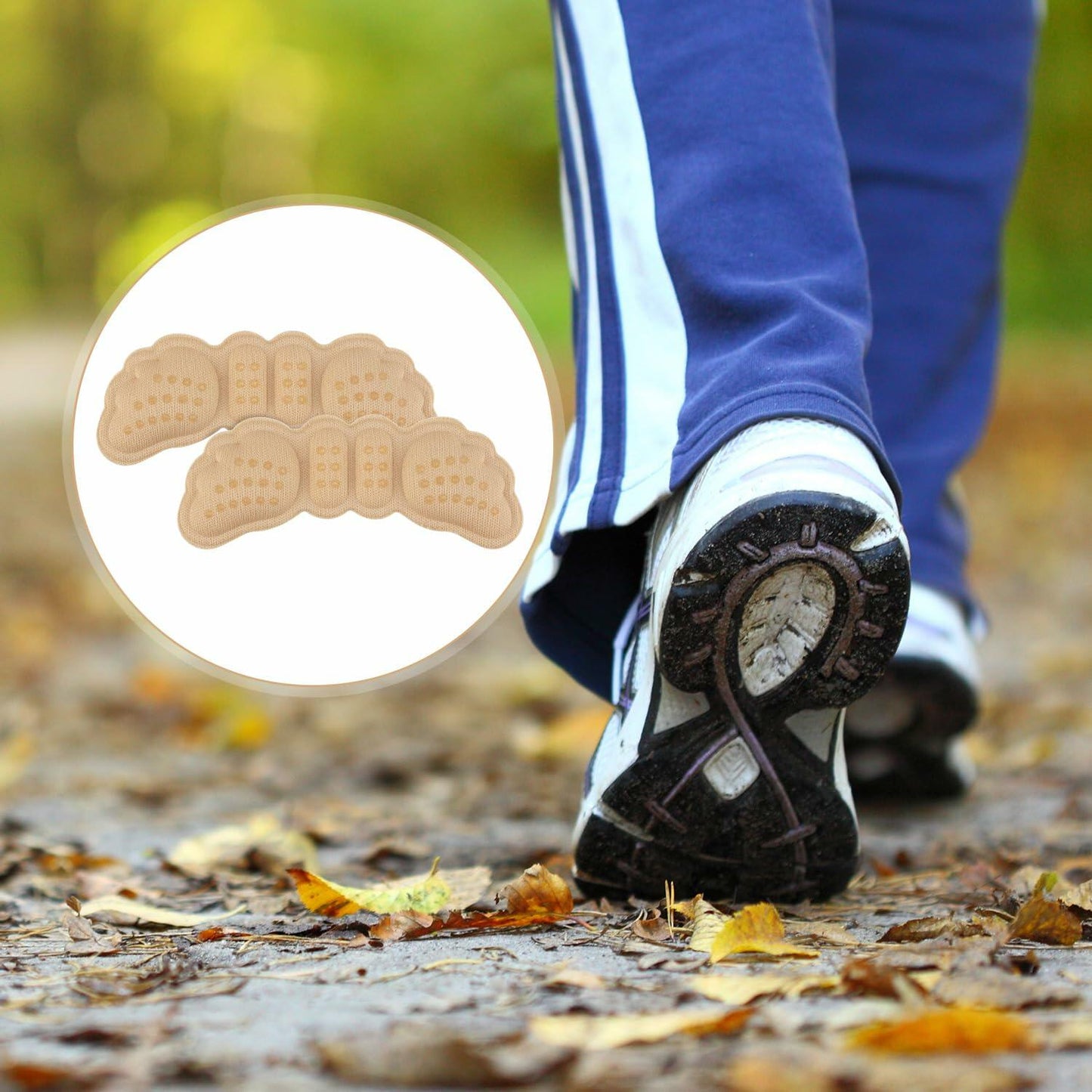 Gosknor 4 Pairs Heel Protector Pads Foam Inserts Cushion Black Skin Color