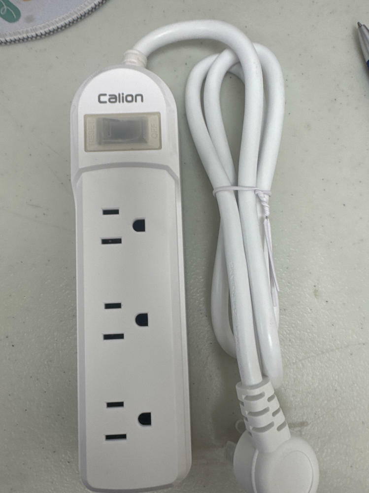CALION White Outdoor Power Strip Weatherproof 3FT Extension Cord