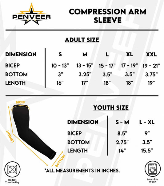 Penveer Compression Arm Sleeves Breathable Mesh Cooling AL White Size L