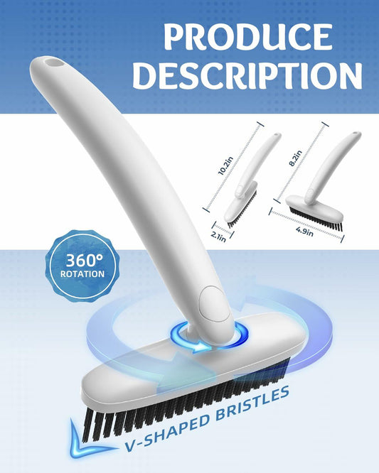 TQRR 360° Rotating Hard Bristle Cleaning Brush White 1 Count