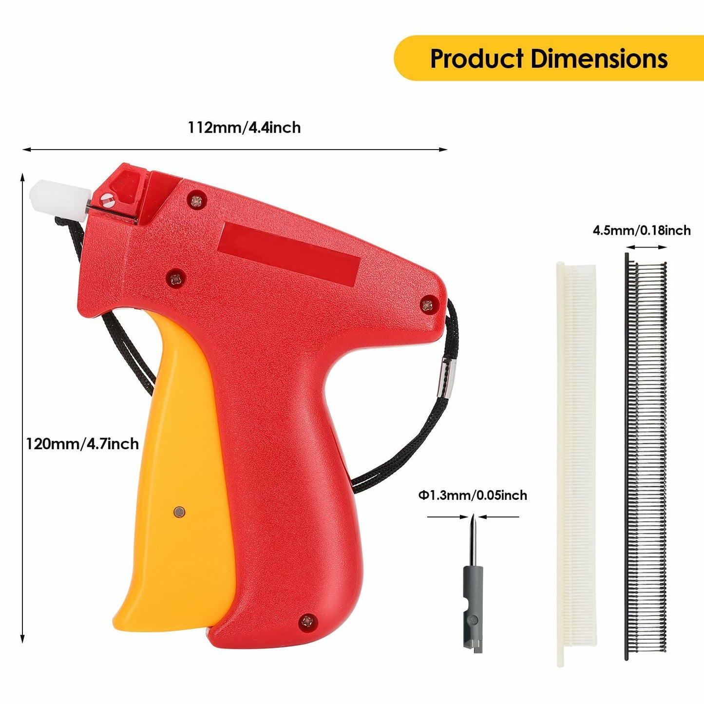 HUIJUTCHEN Mini Stitch Gun for Clothes with 2 Needles 1500 Black & White