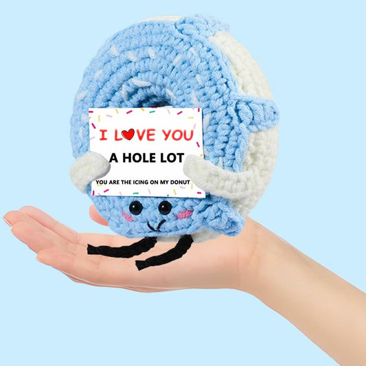 RQWZBCHX I Love You Donut Crochet Gift Long Distance Love Blue