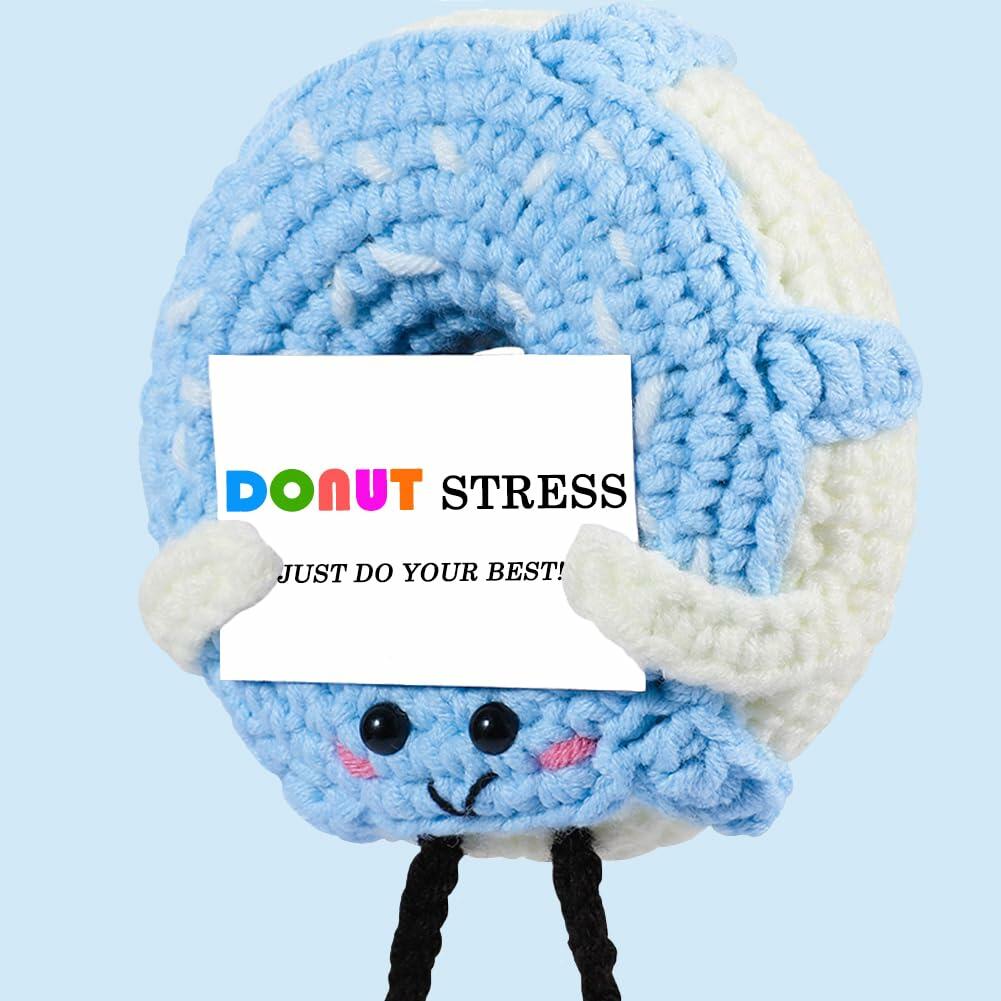 RQWZBCHX Handmade Crochet Donut Stress Toy Pink Cute Motivational Gift