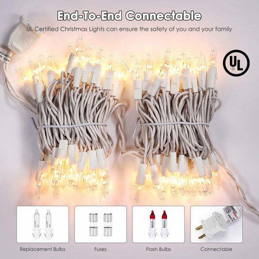 Meteds Christmas Lights 150 Count Warm White String Lights 32Ft UL Certified