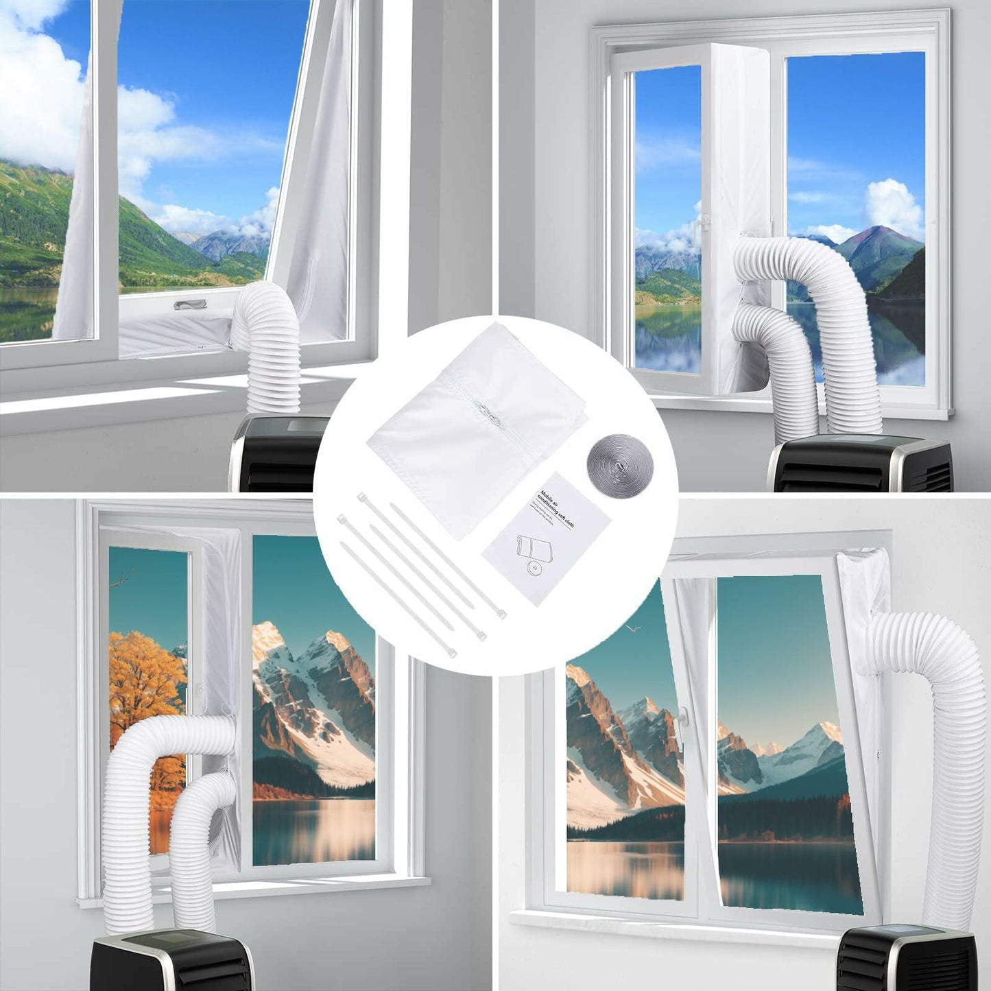 Jyxmor 400CM(157") Window Seal Kit Casement AC Waterproof White-4M