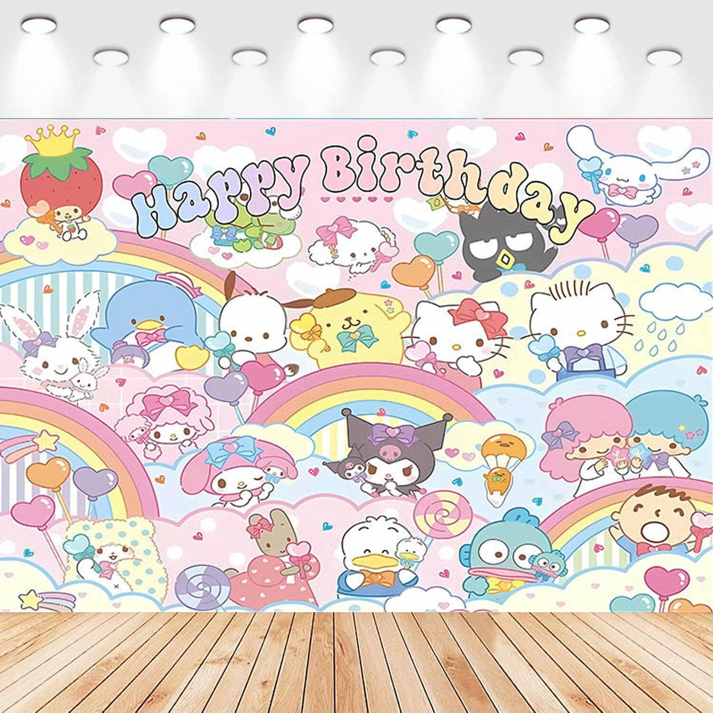 Generic Kawaii Kitty Birthday Party Banner Backdrop 5x3 Ft