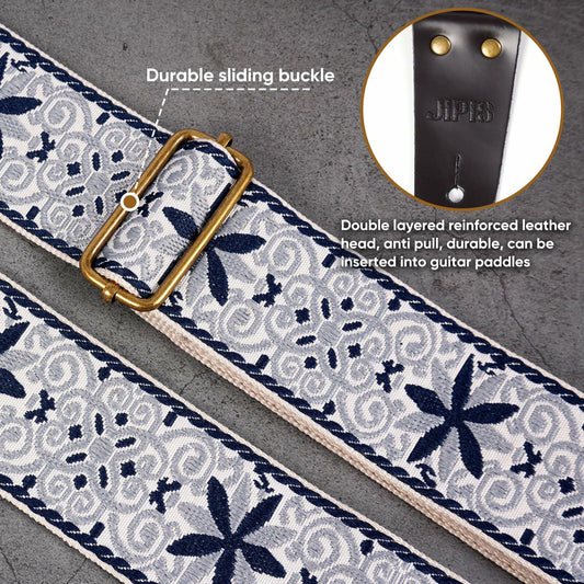 JIPIS Guitar Strap GS-89 with Head Strap 2 Buckles and 3 Picks Set