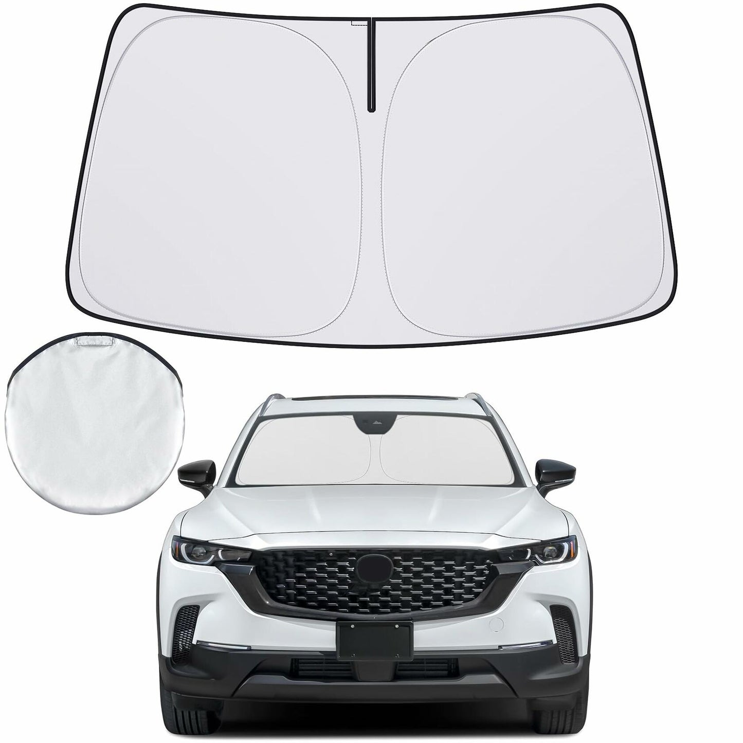 Hugeek Windshield Sun Shade for Mazda CX-50 2023-2025 Black Protector