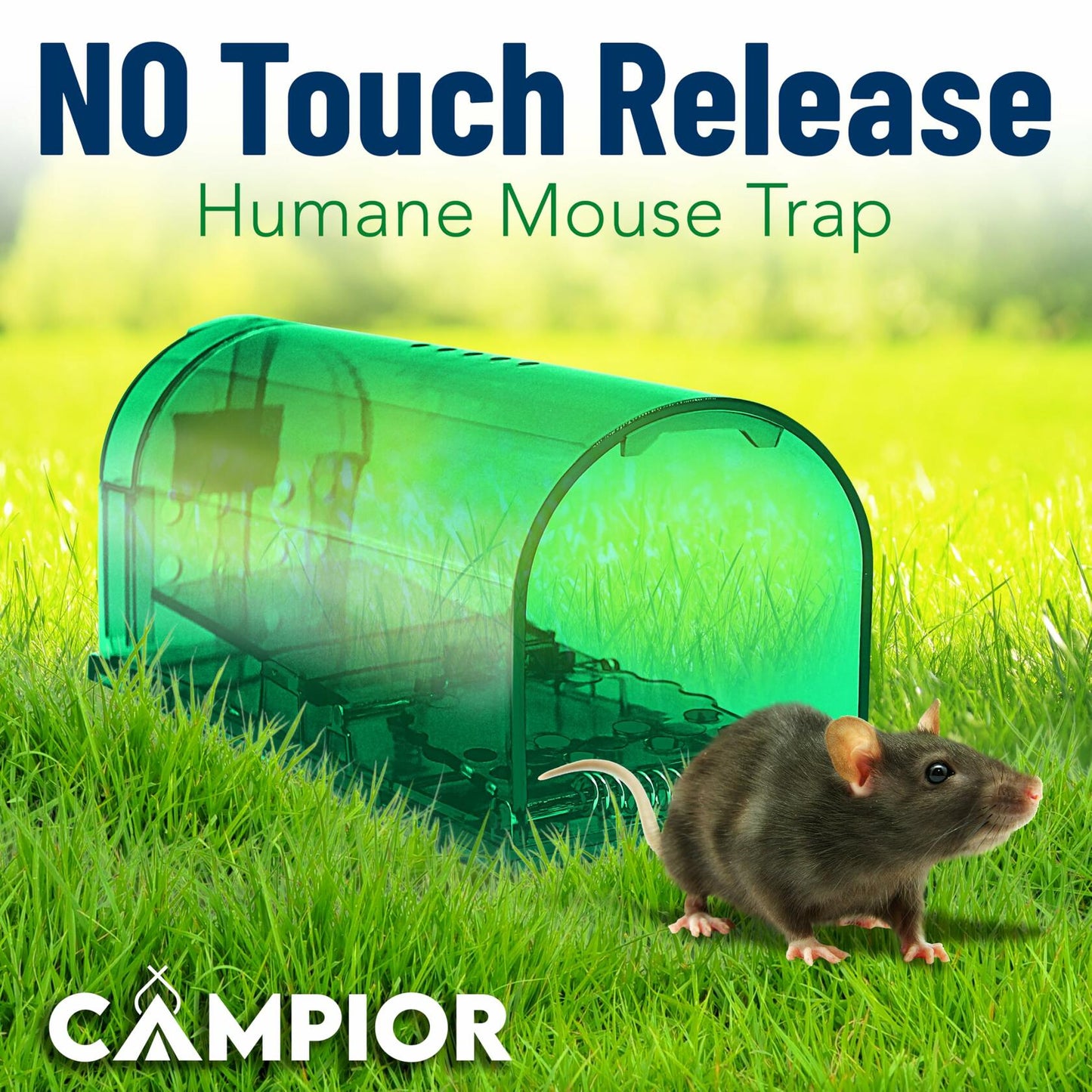 Campior Humane Mouse Trap Large No-Kill Indoor Catch-Release Green 2 Pack