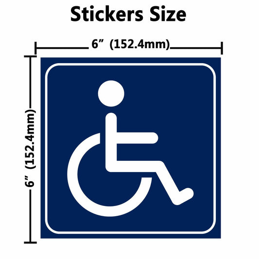 Besttile Disabled Wheelchair Symbol Labels 6 Inch Bright Handicap Stickers 5 pcs