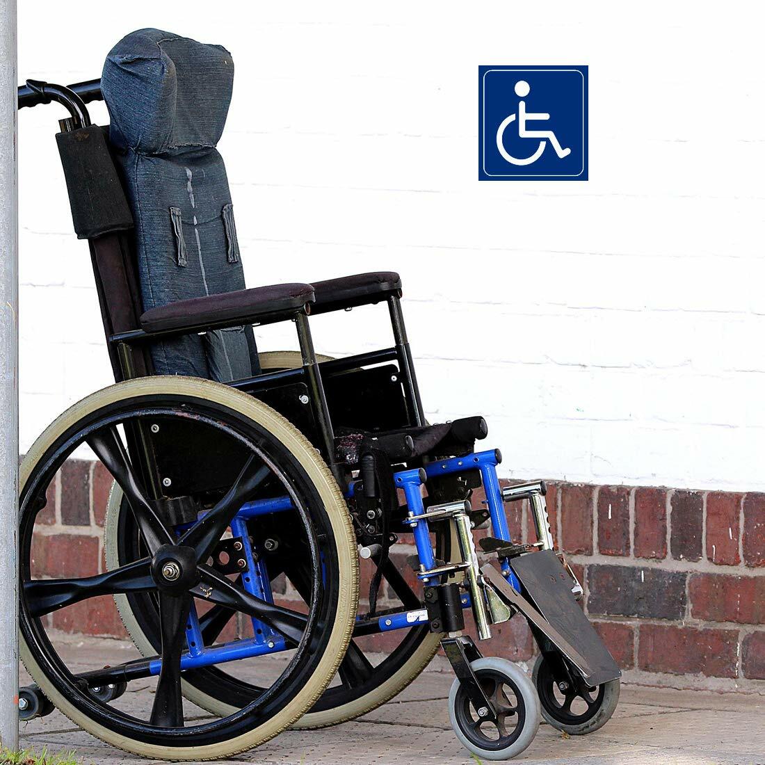 Besttile Disabled Wheelchair Symbol Labels 6 Inch Bright Handicap Stickers 5 pcs