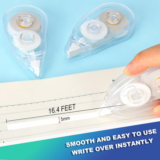 Jovanssen White Correction Tape 12-Pack 26.25ft Transparent Office School