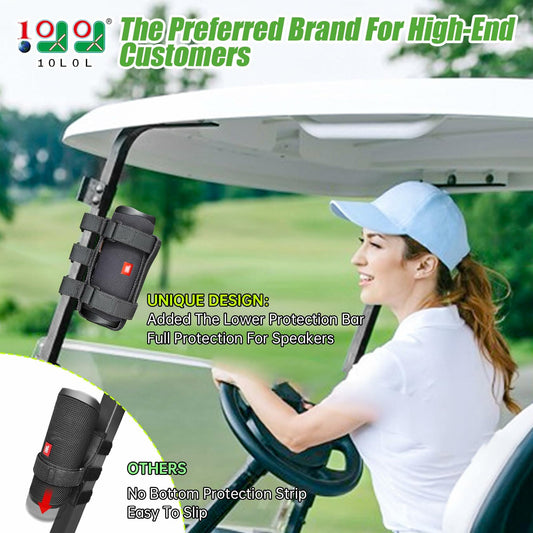 10L0L Adjustable Golf Cart Speaker Mount Black PVC Strap for Yamaha EZGO