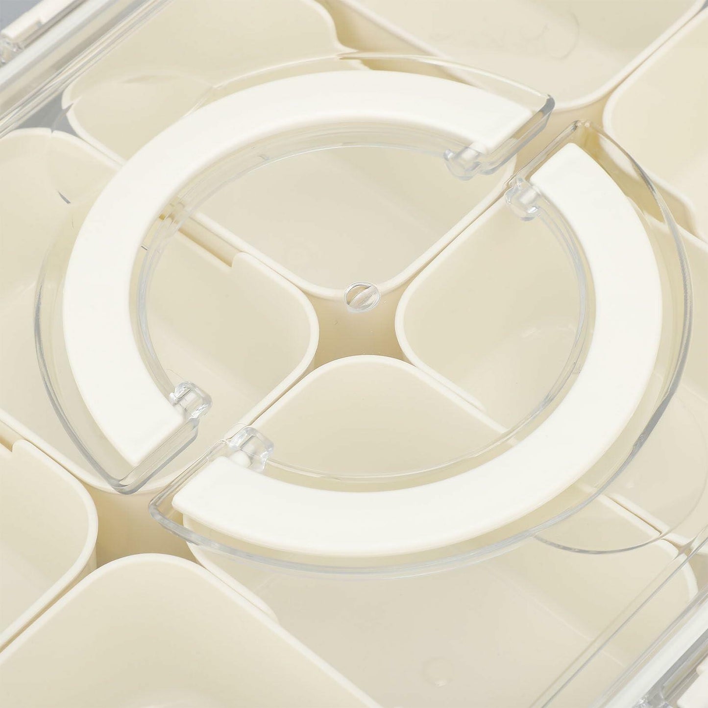 SIXRUN Condiment Serving Tray 8 Compartments Plastic Small White