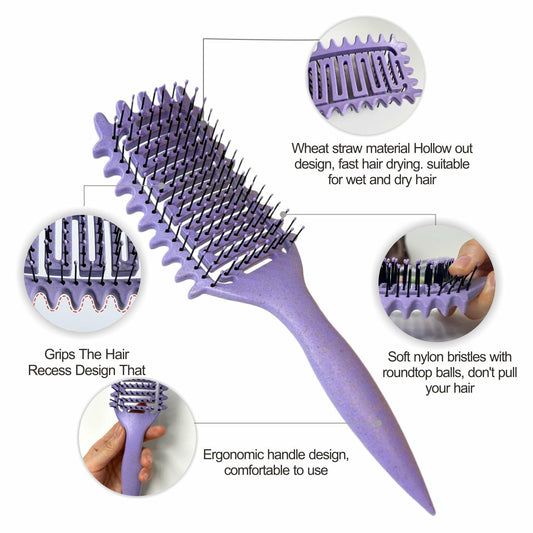 Azxewa Curl Defining Vented Hair Brush Purple Plastic