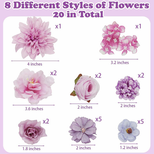 Mototo Graduation Cap Decorations Kit Purple Flowers Rhinestones Glitter DIY