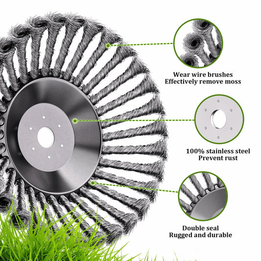 Thanps Steel Wire Rotary Weed Brush Cutter Trimmer Head 8 Inch Universal Adapter
