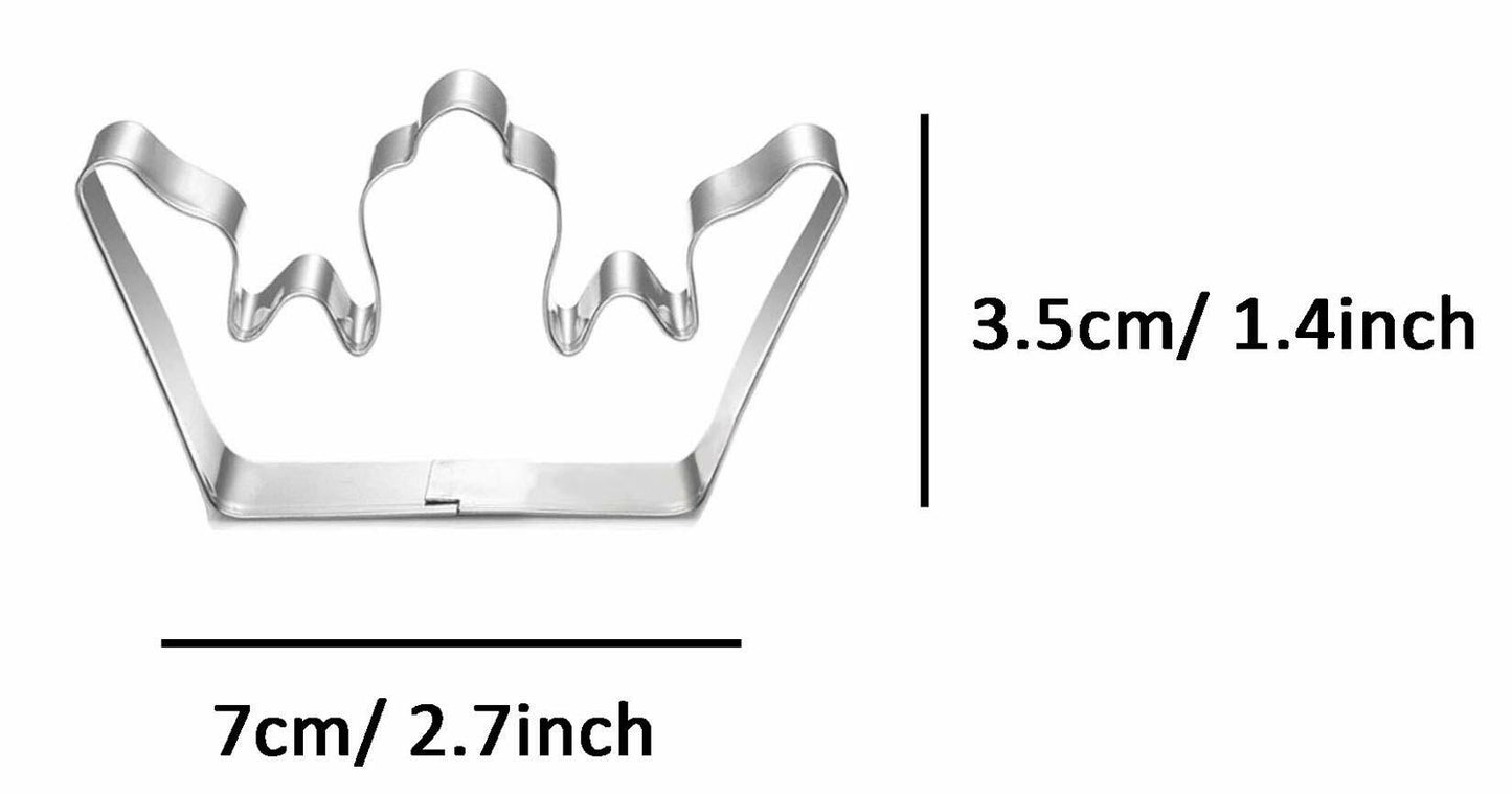 WJSYSHOP King Queen Crown Shaped Stainless Steel Cookie Cutter Crown-3