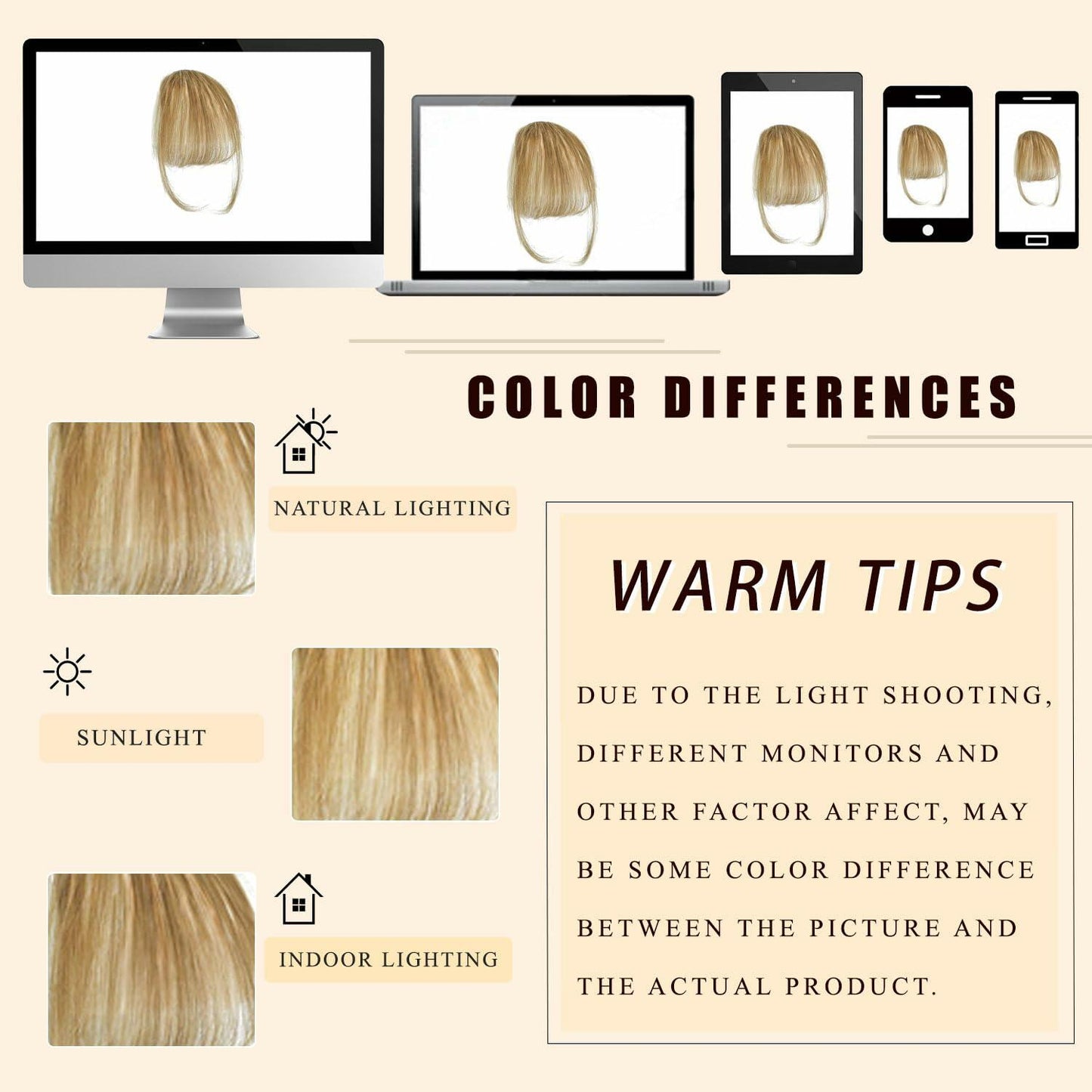 WZNBBOY Synthetic Clip in Bangs Hair Extensions Brown Black Wispy Fringe