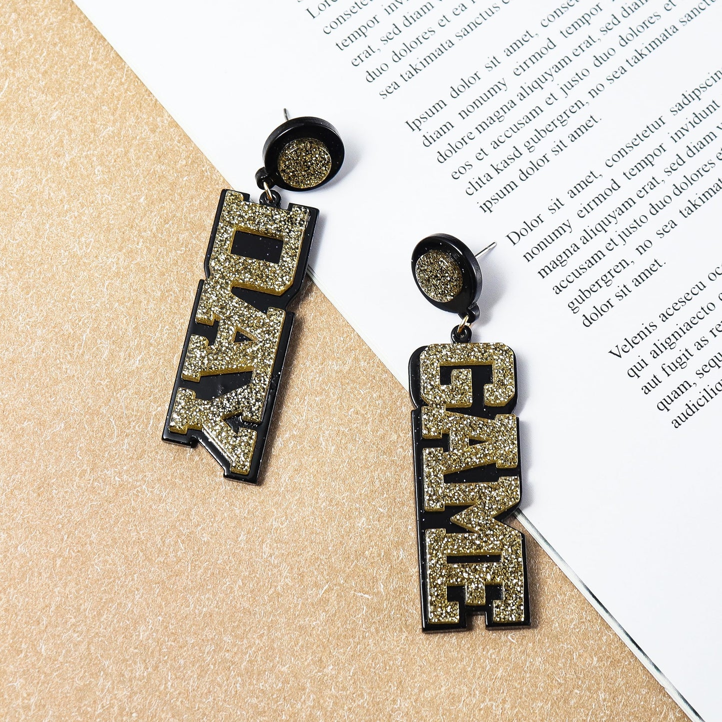 Fuqimanman2020 Acrylic Game Day Sports Letter Dangle Earrings Colorful