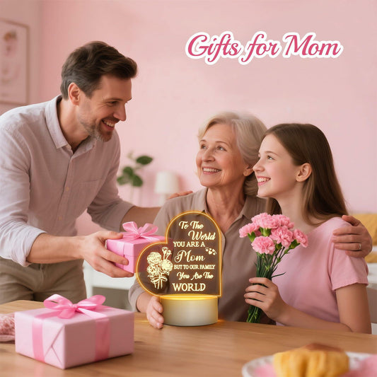 Winzwon Personalized Acrylic Night Light for Mom White Room Decor