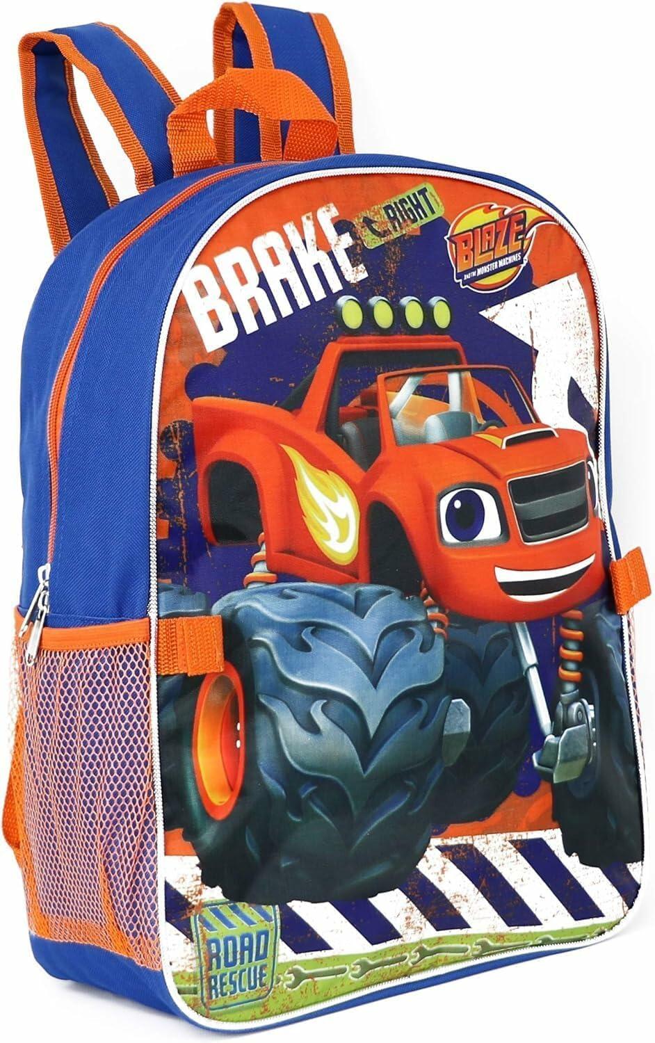 Ruz Blaze & the Monster Machines Kids 16" Backpack w/ Lunch Box Set