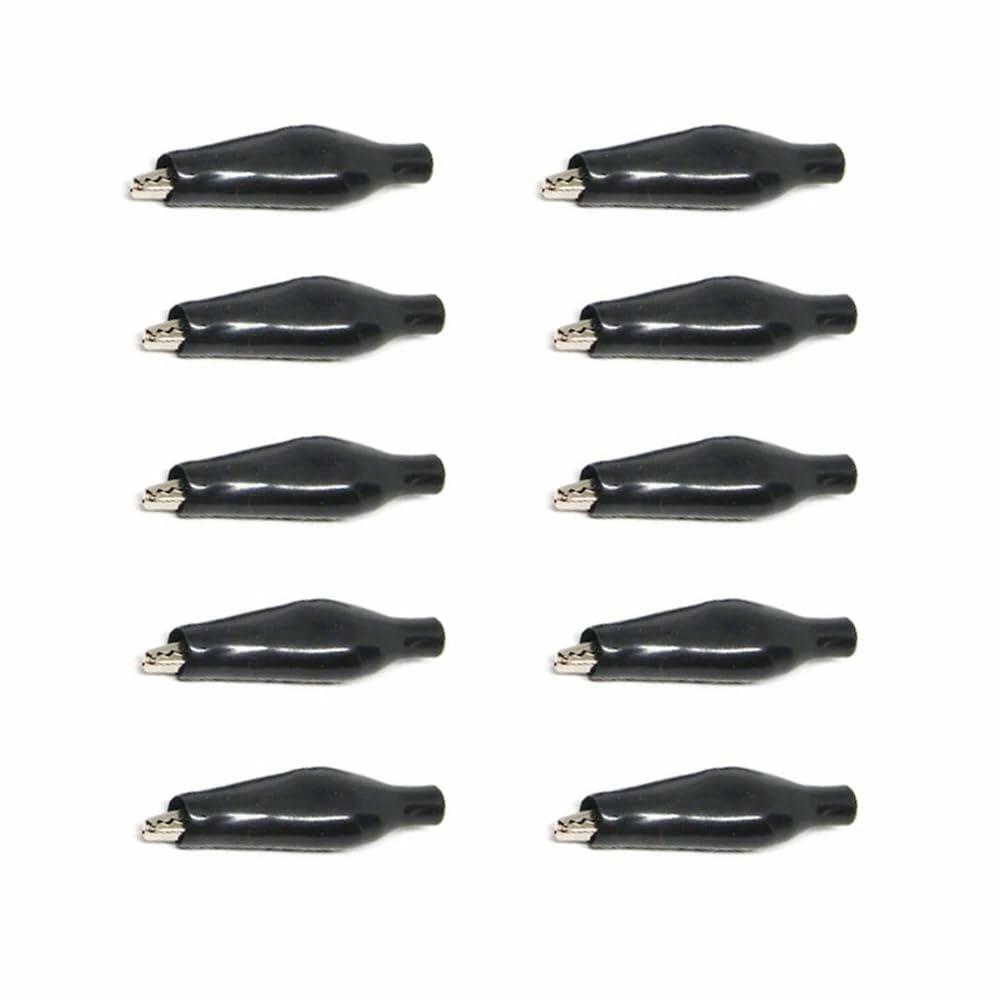 CNLW 10PCS 28MM Black Metal Alligator Clips Electrical Testing Probe Clamp