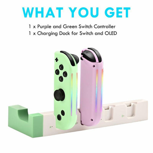 SWTOTK Upgraded Switch Controller Charging Dock for OLED/Lite, 4 Joypads Black