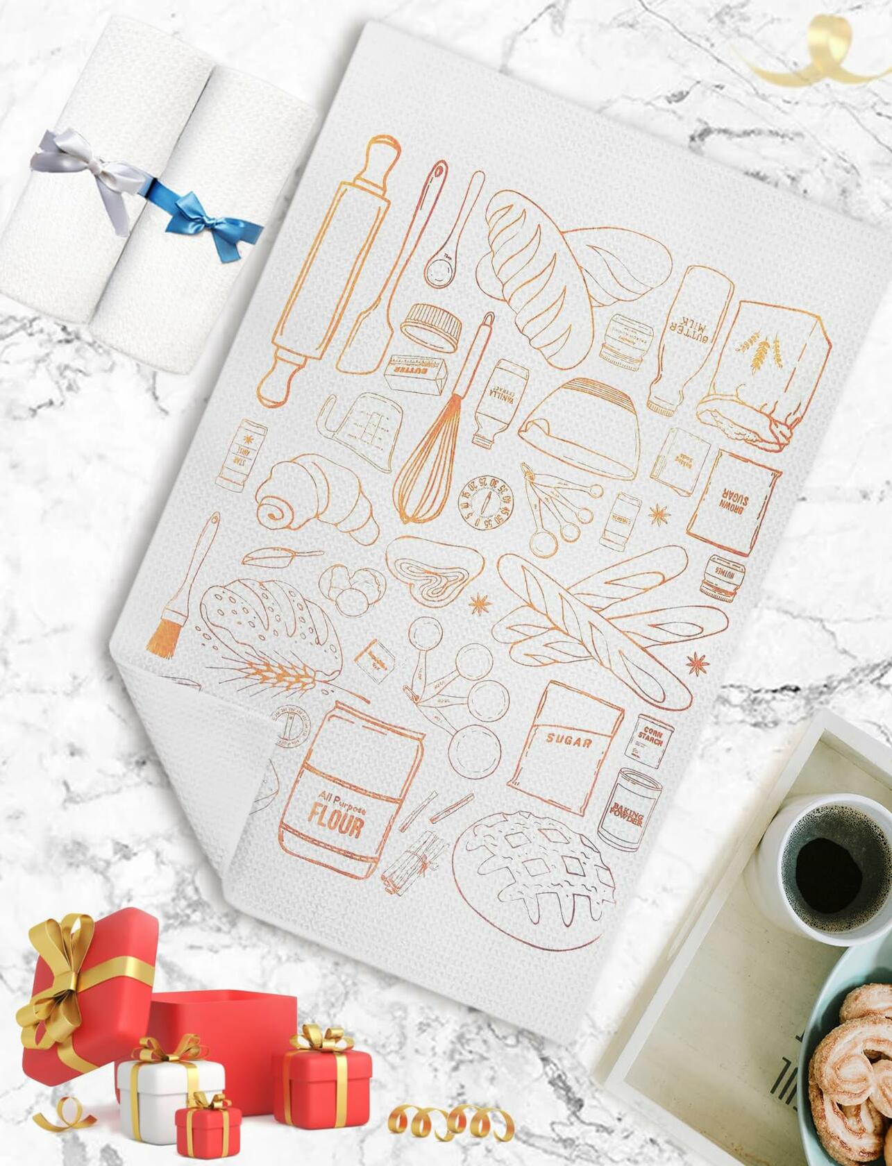 XUNLURY Baking Kitchen Towels Tea Towels Color-04 16x24 Inch