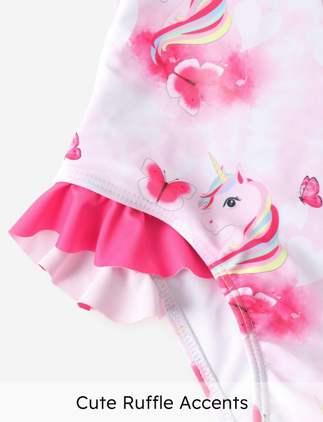 PATPAT Baby Girl Unicorn One Piece Swimsuit with Sun Hat Pink Size 6-9M