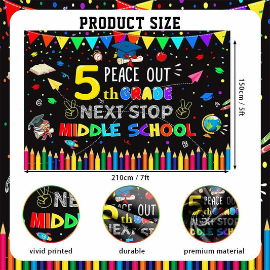 AIBIIN 7x5ft 5th Grade Graduate Backdrop Black Polyester Photography