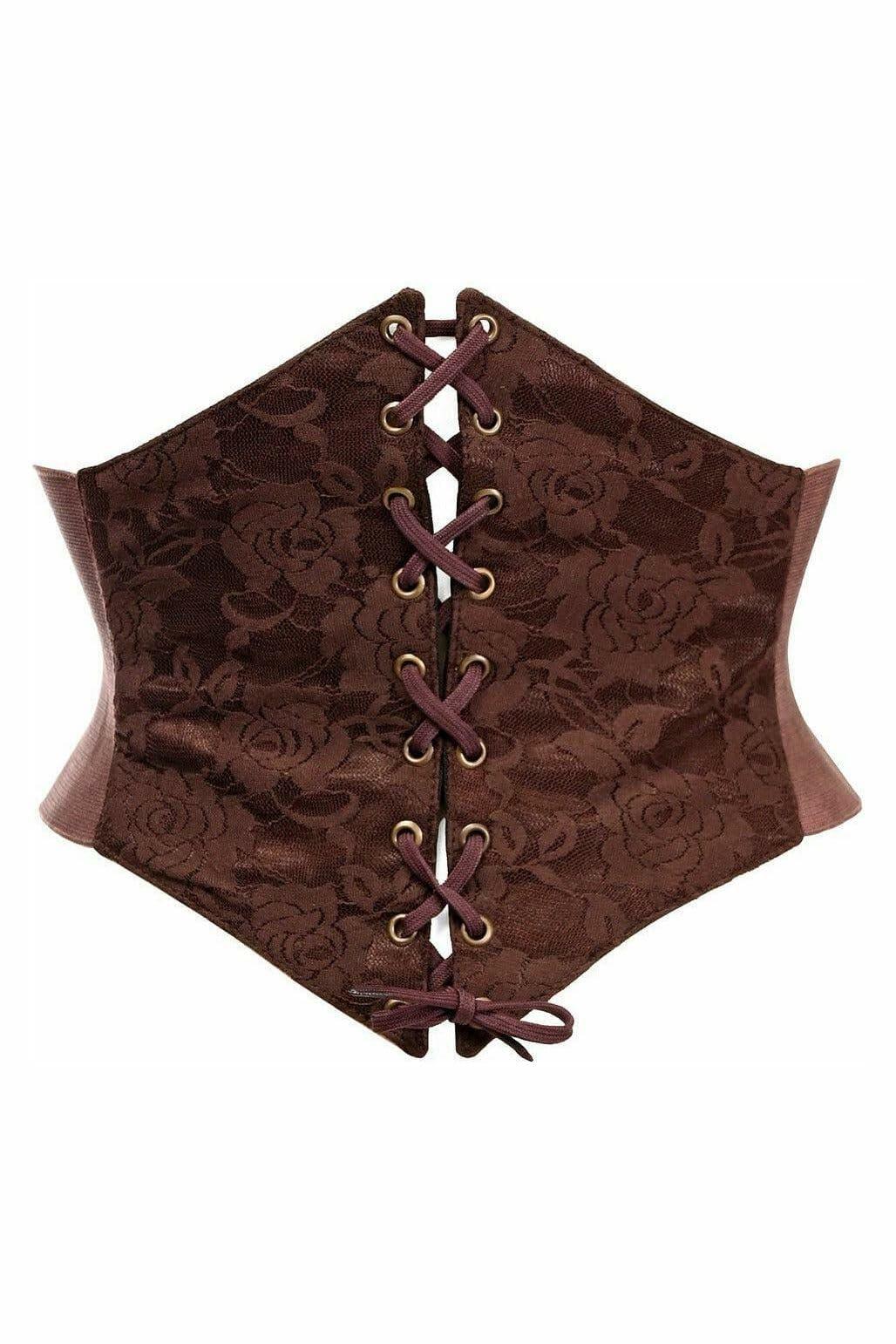 Daisy Corsets Lavish Dark Brown Lace Corset Belt Cincher Size 4X