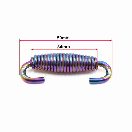 uxcell 2pcs Stainless Steel Colorful Motorcycle Exhaust Pipe Spring with Hook