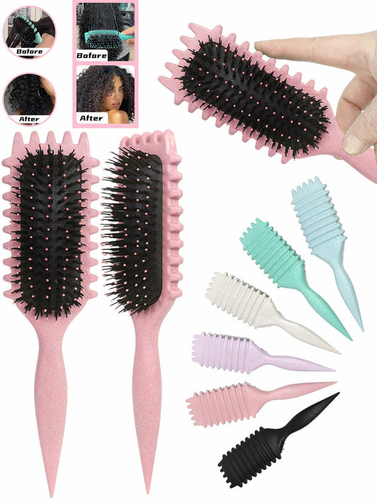 Sintario Pink Curl Defining Brush for Curly Hair Detangling Styling