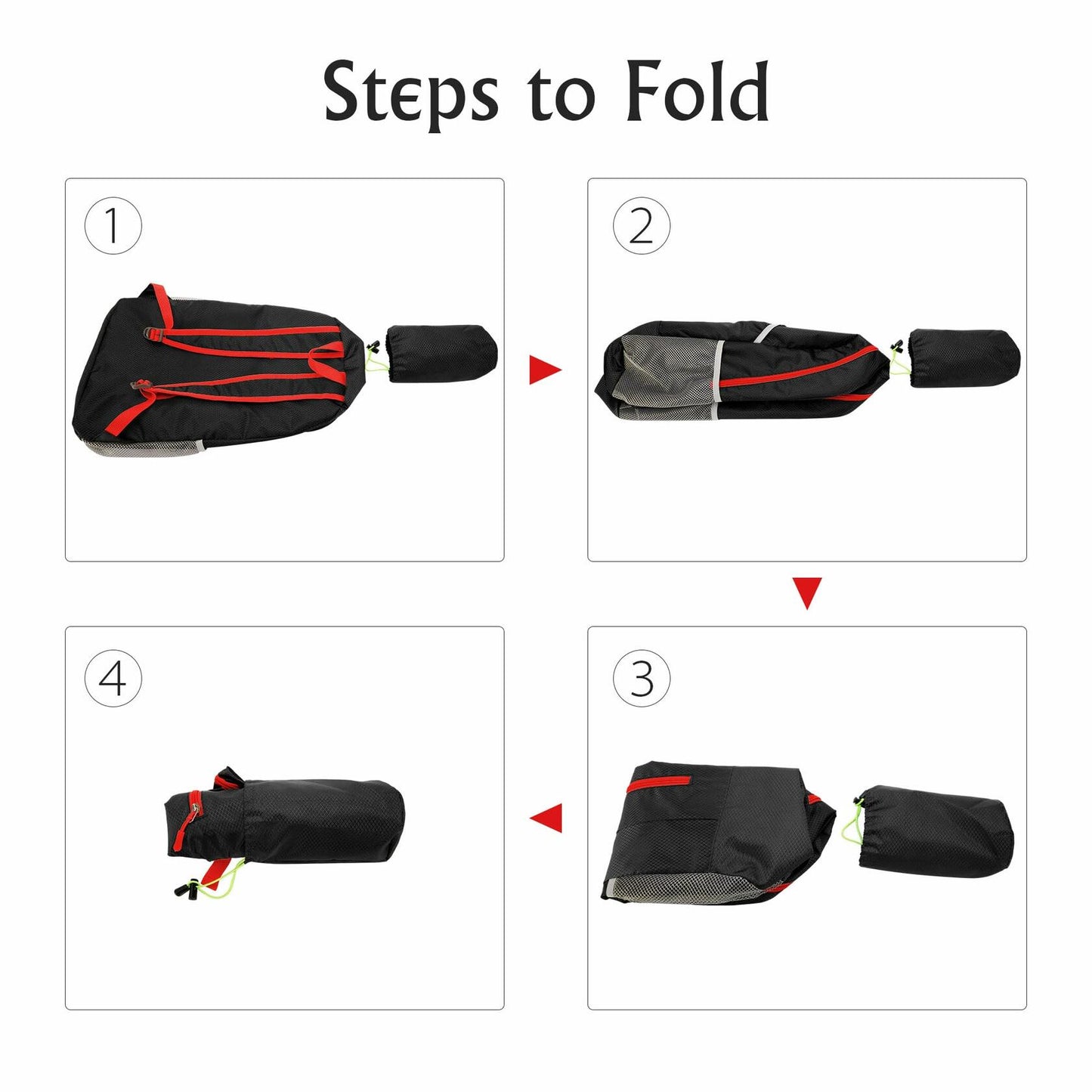 AMO NENES Lightweight Foldable Waterproof Hiking Backpack Black 25-30L