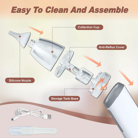 TopQuaFocus Baby Nasal Aspirator Electric Nose Cleaner 3 Suction Levels White