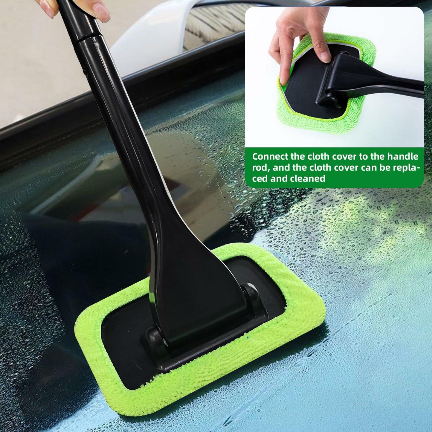 ongfuwu Car Windshield Cleaning Kit Microfiber Pads Spray Bottle