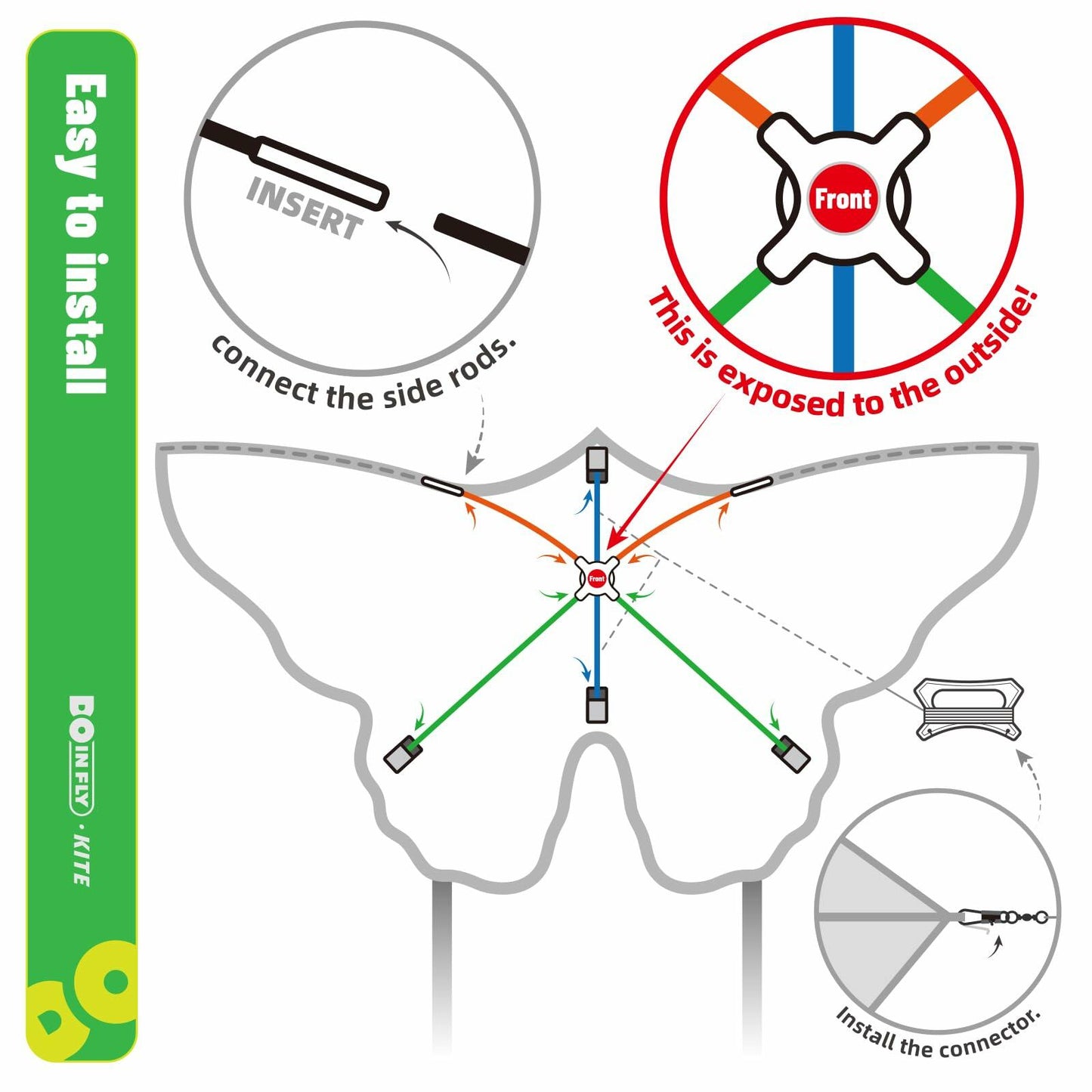 DoinFly Butterflys Kids Kite Easy Fly w/ 328ft Line & Winder Red 1 Pack
