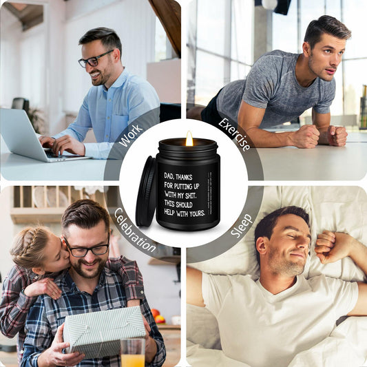 Encoink Funny Fathers Day Lavender Scented Soy Wax Candle 7oz